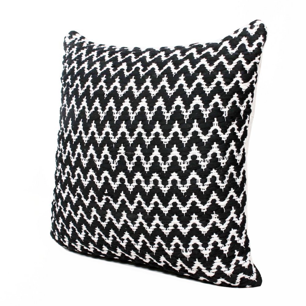 Evette Rios Modern Motif Chevron Handwoven Cotton Blend Throw Pillow