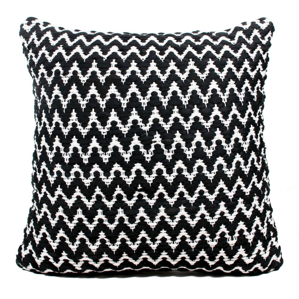 Evette Rios Modern Motif Chevron Handwoven Cotton Blend Throw Pillow
