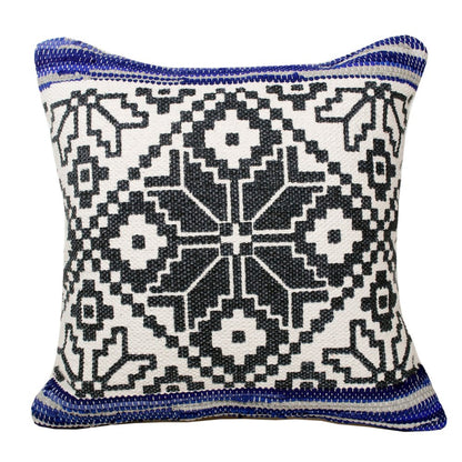 Evette Rios Mindy Bordered Mosaic Cotton Blend Throw Pillow