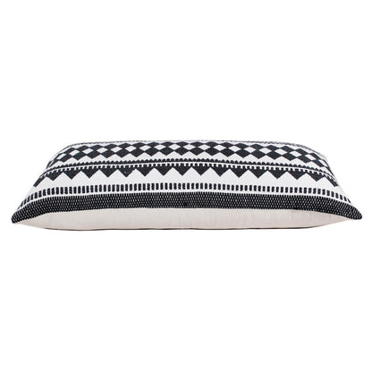 Bordered Modern Mosaic Geometric Lumbar Stripe Throw Pillow