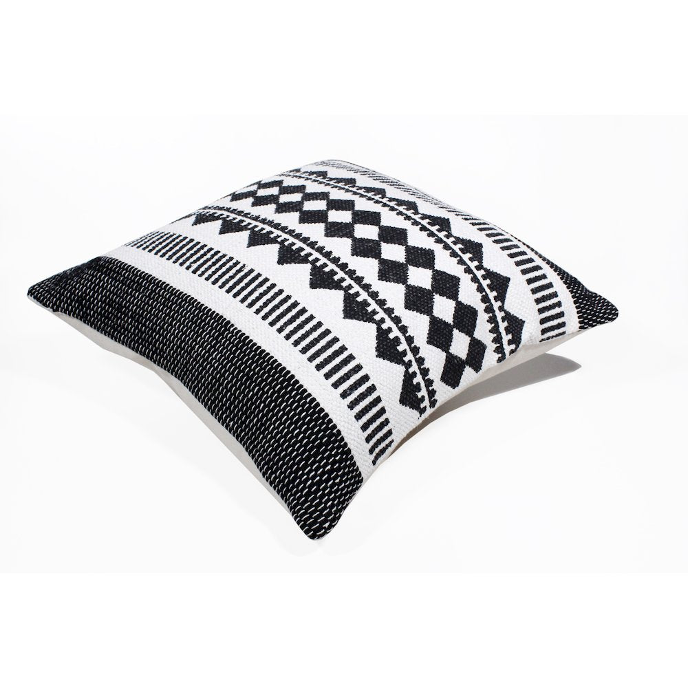Evette Rios Mindy Bordered/Geometric Stripe Cotton Blend Throw Pillow