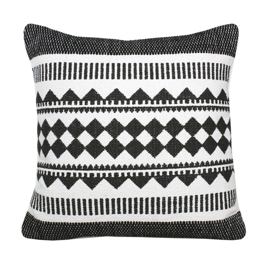 Evette Rios Mindy Bordered/Geometric Stripe Cotton Blend Throw Pillow