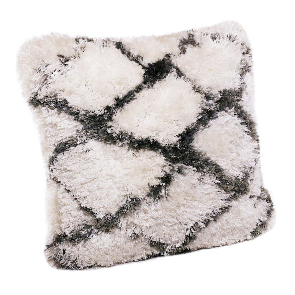 Soft Shag Diamond Criss Cross Throw Pillow