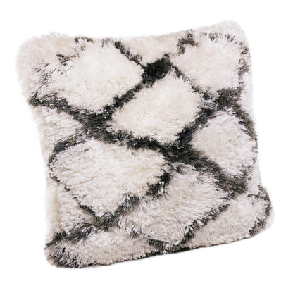 Soft Shag Diamond Criss Cross Throw Pillow