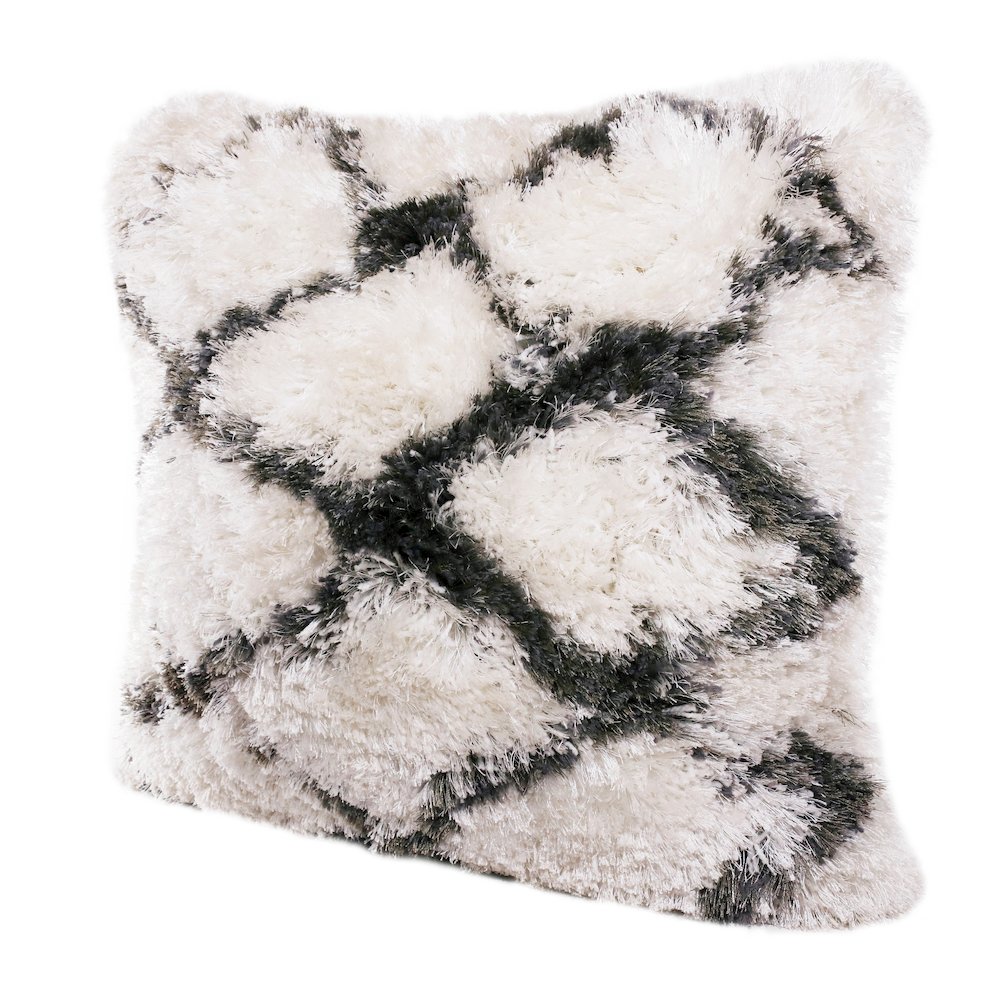 Soft Shag Diamond Criss Cross Throw Pillow