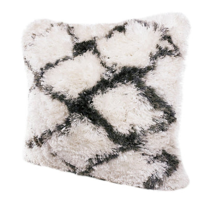 Soft Shag Diamond Criss Cross Throw Pillow