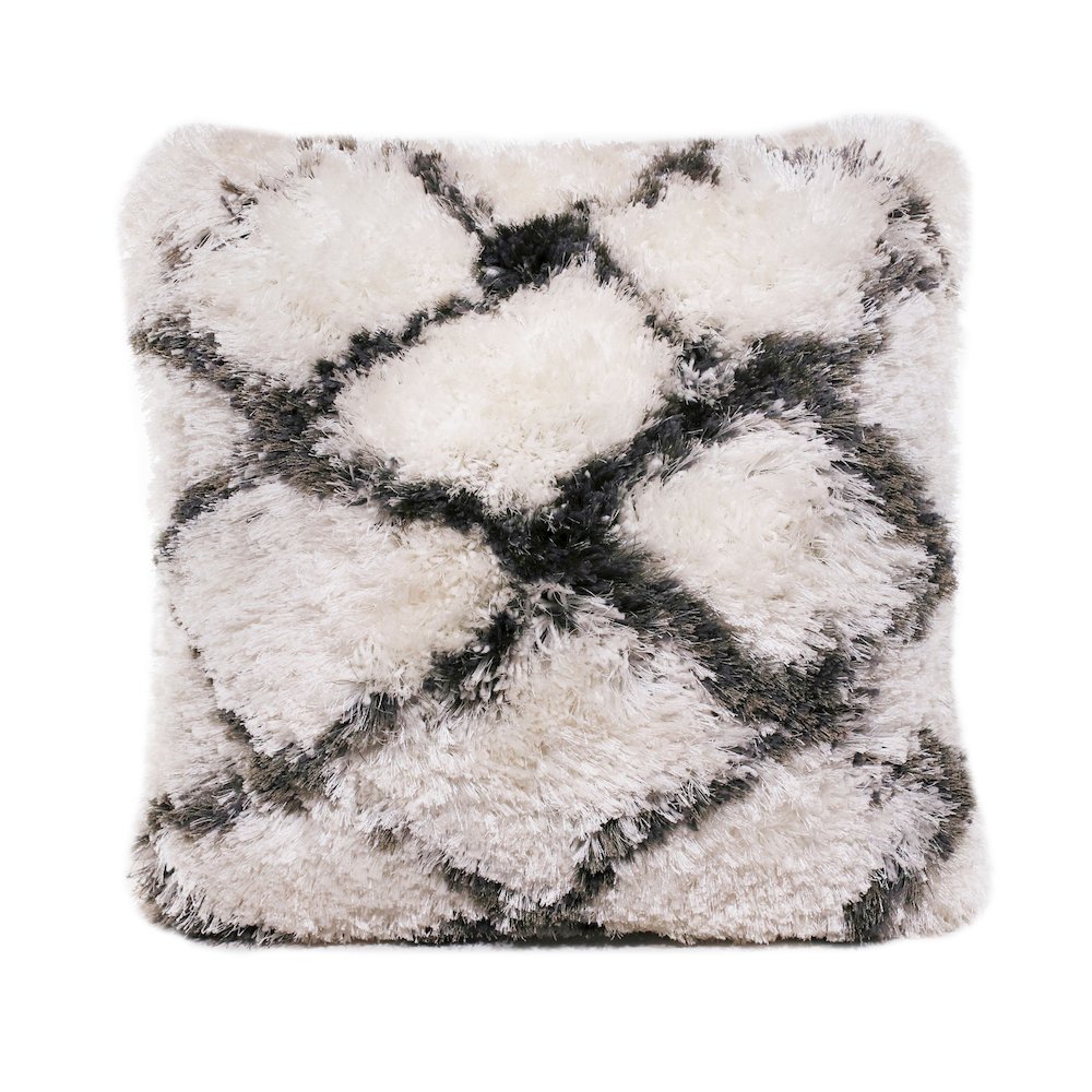 Soft Shag Diamond Criss Cross Throw Pillow