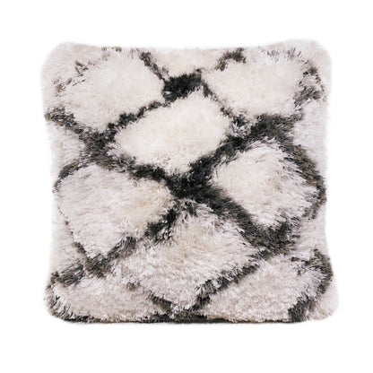 Soft Shag Diamond Criss Cross Throw Pillow