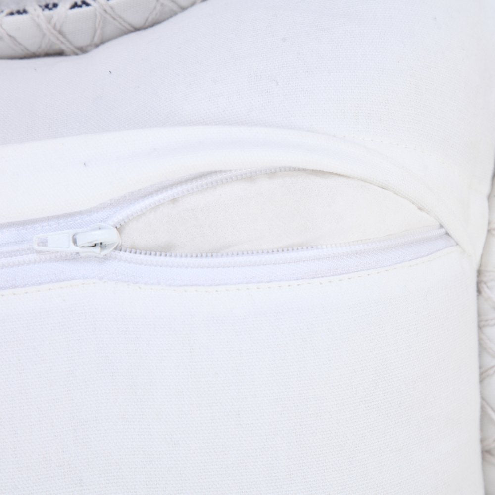 Solid Stonewash Boho Farmhouse Embroidered Edge Throw Pillow with Tassels