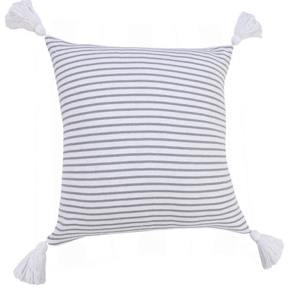 Basic Balanced Striped Throw Pillow with Tassels