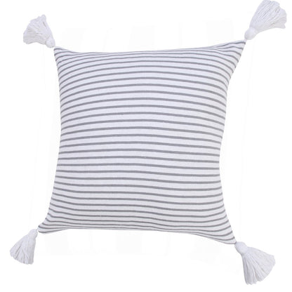 Basic Balanced Striped Throw Pillow with Tassels