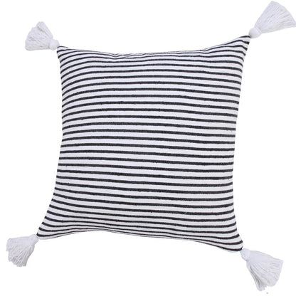 Basic Balanced Striped Throw Pillow with Tassels