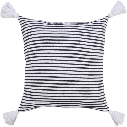Basic Balanced Striped Throw Pillow with Tassels