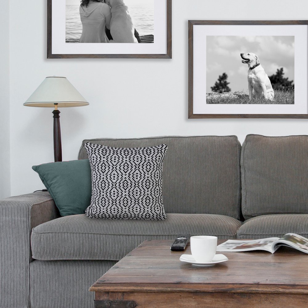 Modern Mirrored Diamond Geometric Throw Pillow