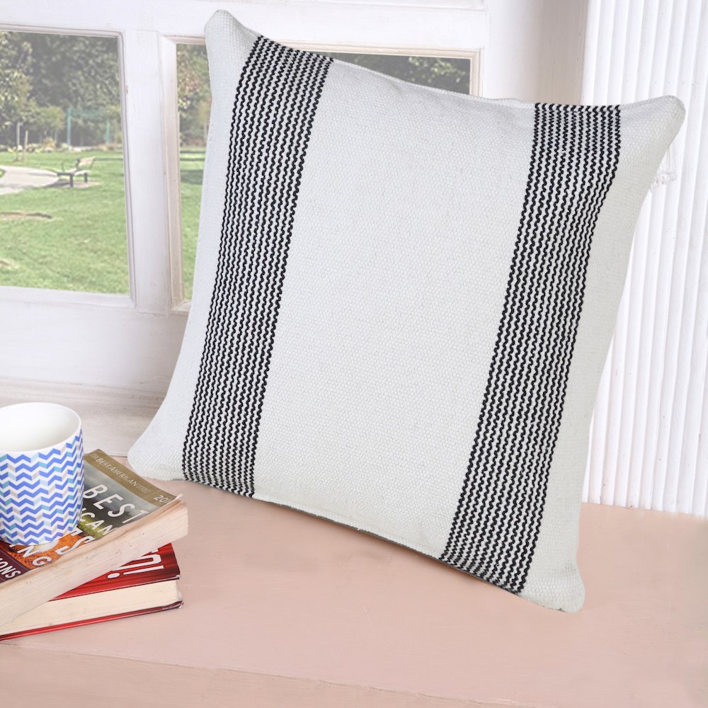 Balanced Border Pinstripe Throw Pillow