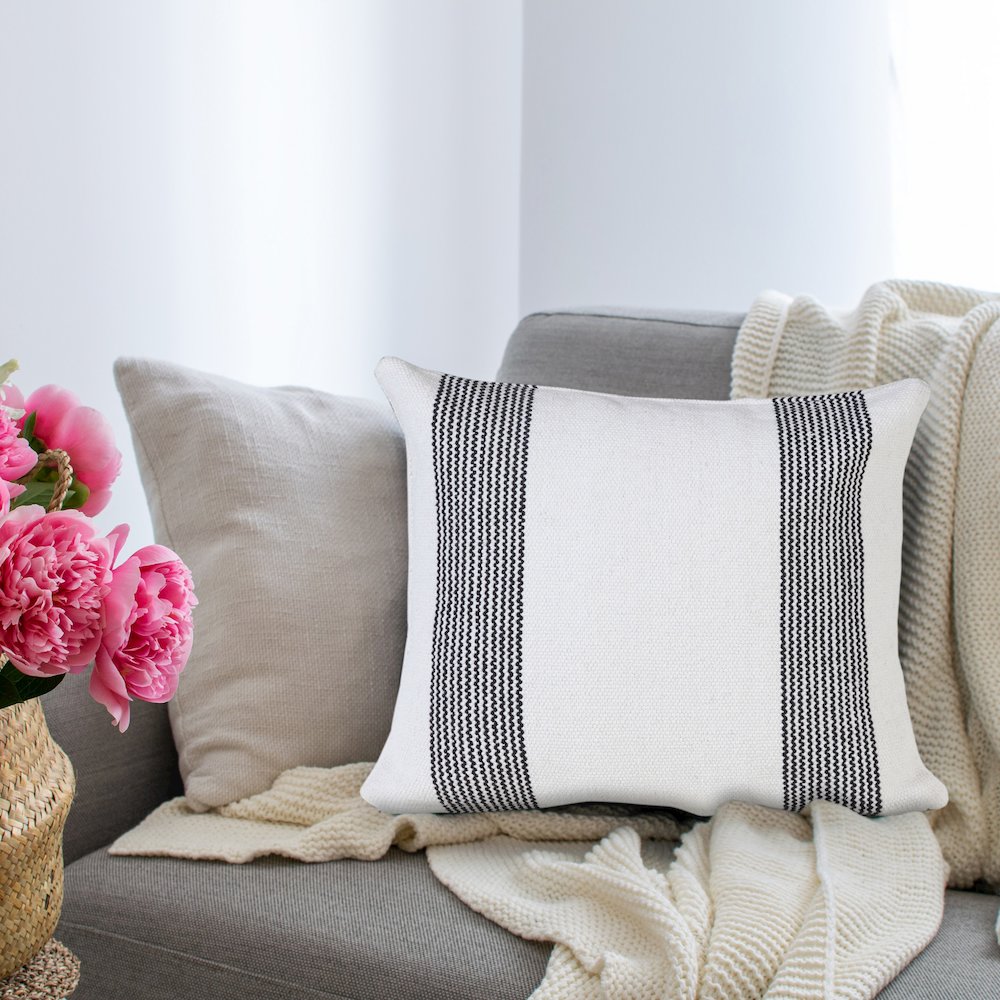Balanced Border Pinstripe Throw Pillow