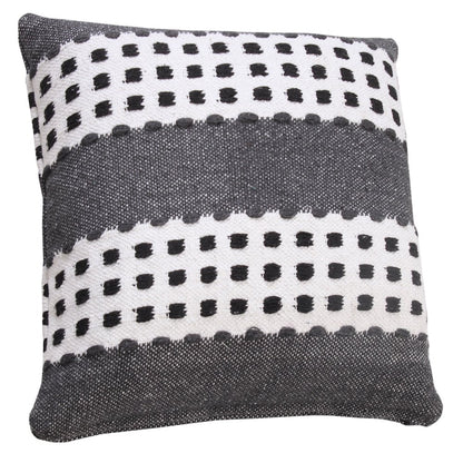 Industrial Woven Dash Grid Striped Throw Pillow