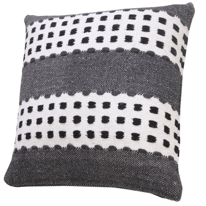 Industrial Woven Dash Grid Striped Throw Pillow