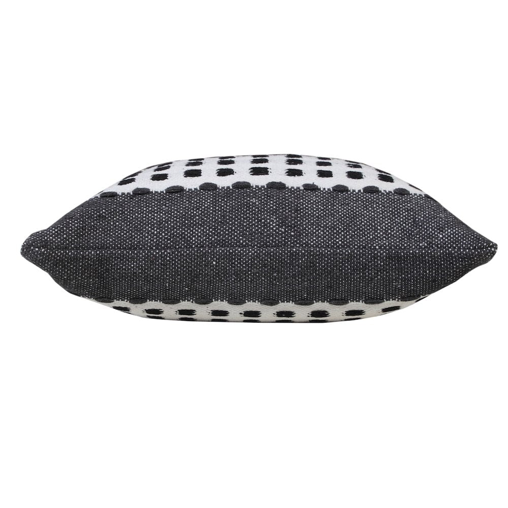 Industrial Woven Dash Grid Striped Throw Pillow