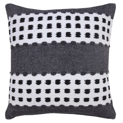 Industrial Woven Dash Grid Striped Throw Pillow