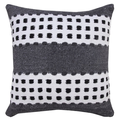 Industrial Woven Dash Grid Striped Throw Pillow