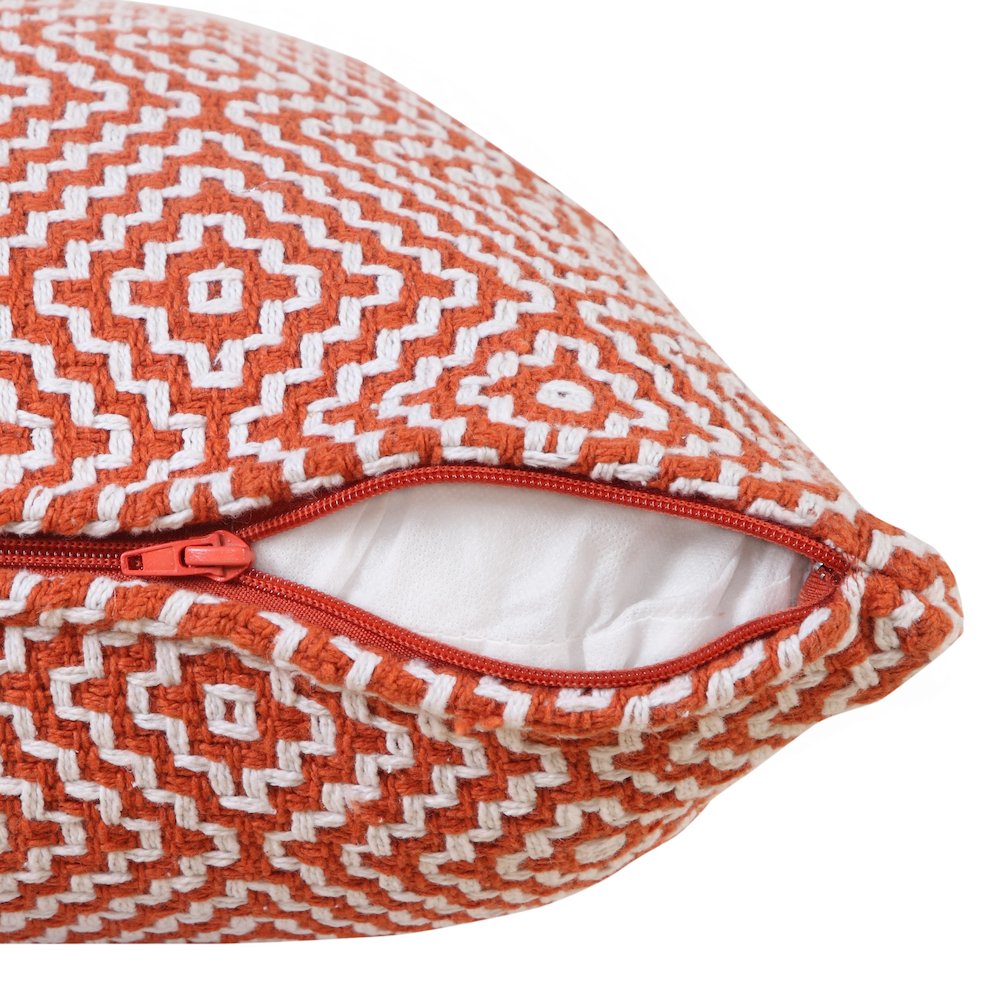 Diamond Delight Woven Geometric Throw Pillow