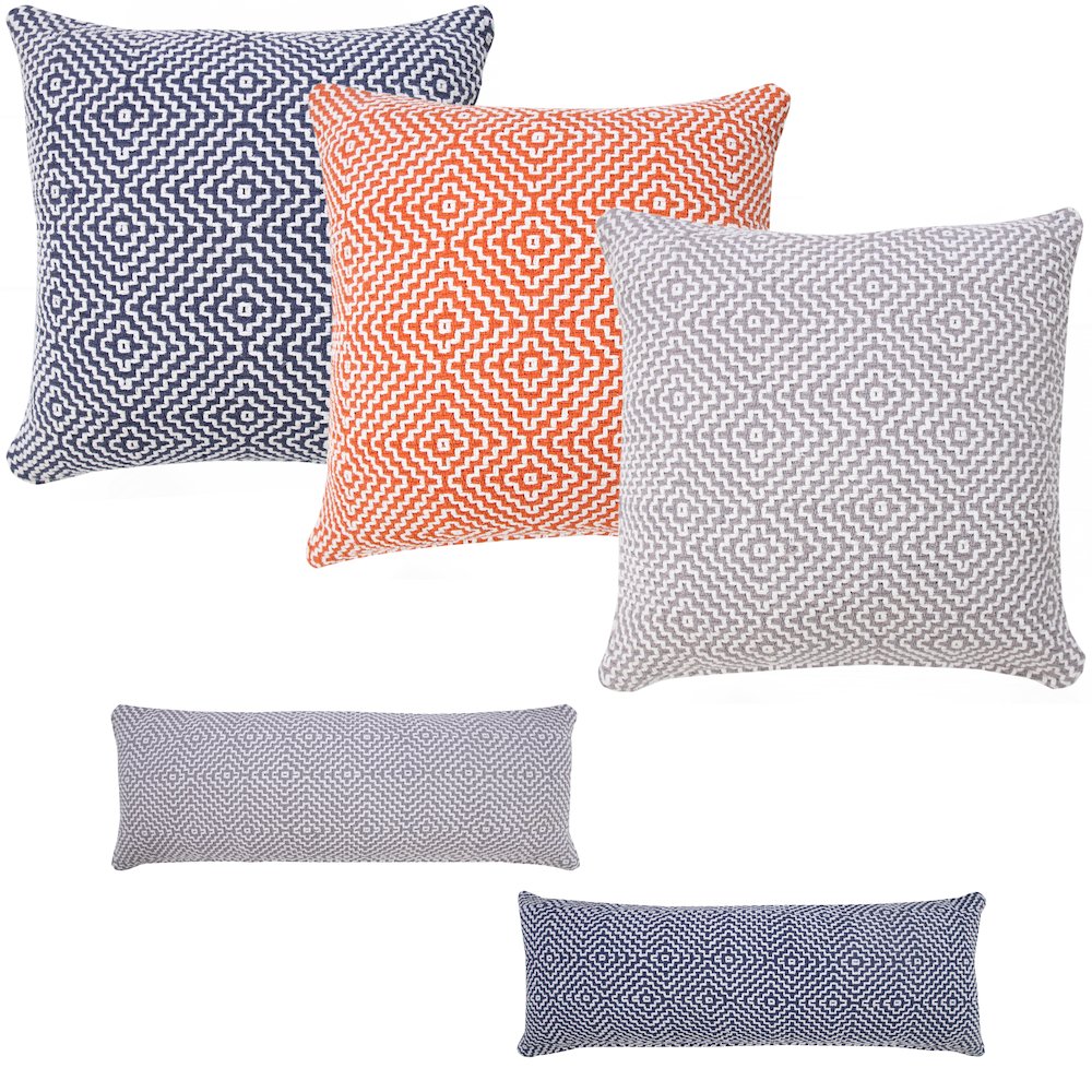 Diamond Delight Woven Geometric Throw Pillow