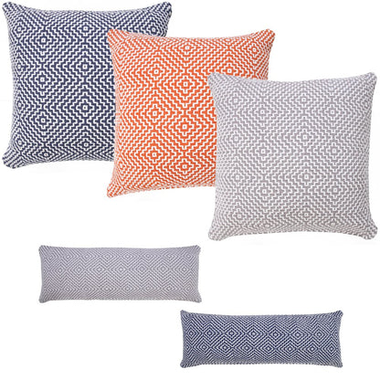 Diamond Delight Woven Geometric Throw Pillow