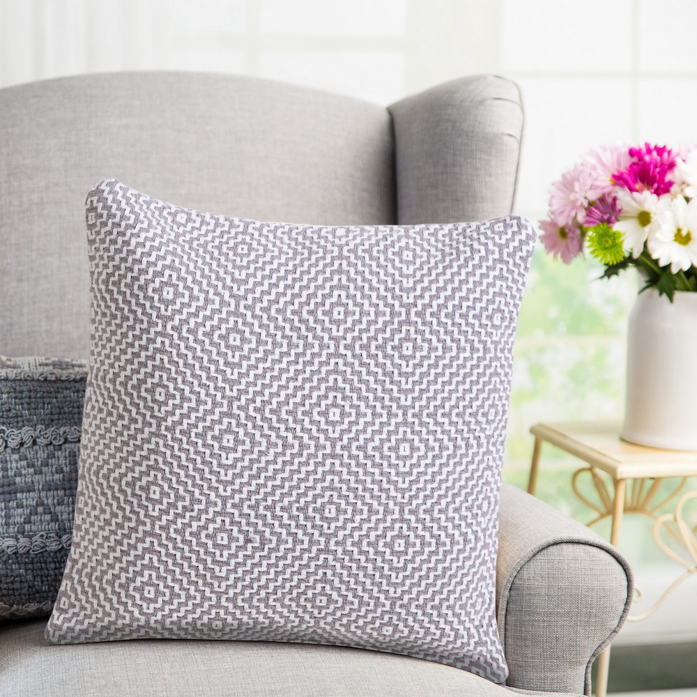 Diamond Delight Woven Geometric Throw Pillow