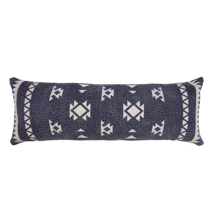 Southwestern Decorative Denim Geometric Lumbar Throw Pillow