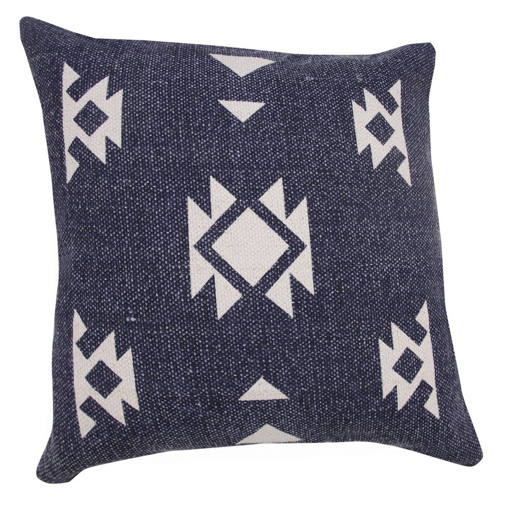 Southwestern Decorative Denim Geometric Throw Pillow
