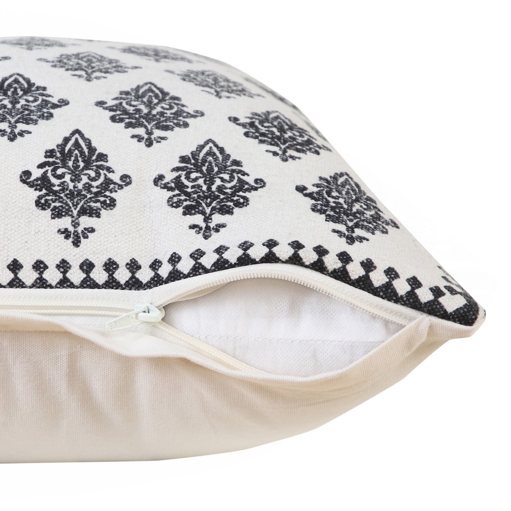 Traditional Fairytale Motif Bordered Throw Pillow