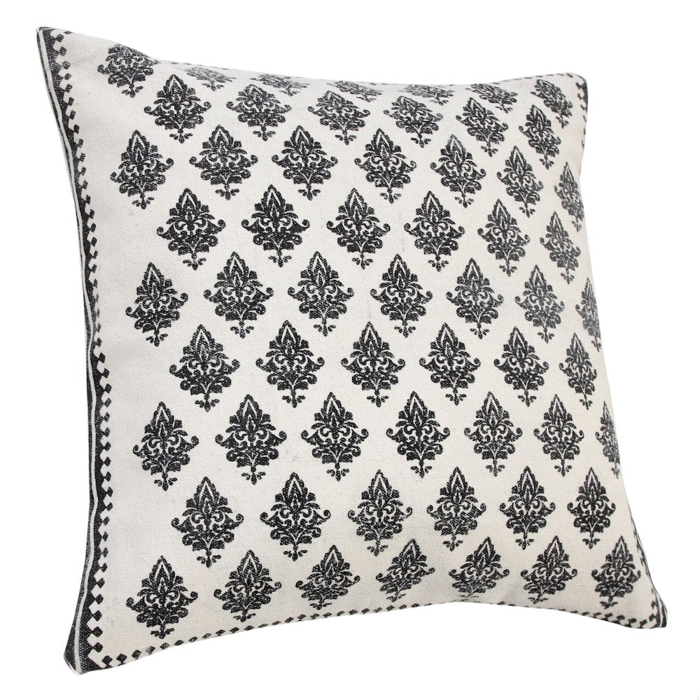 Traditional Fairytale Motif Bordered Throw Pillow