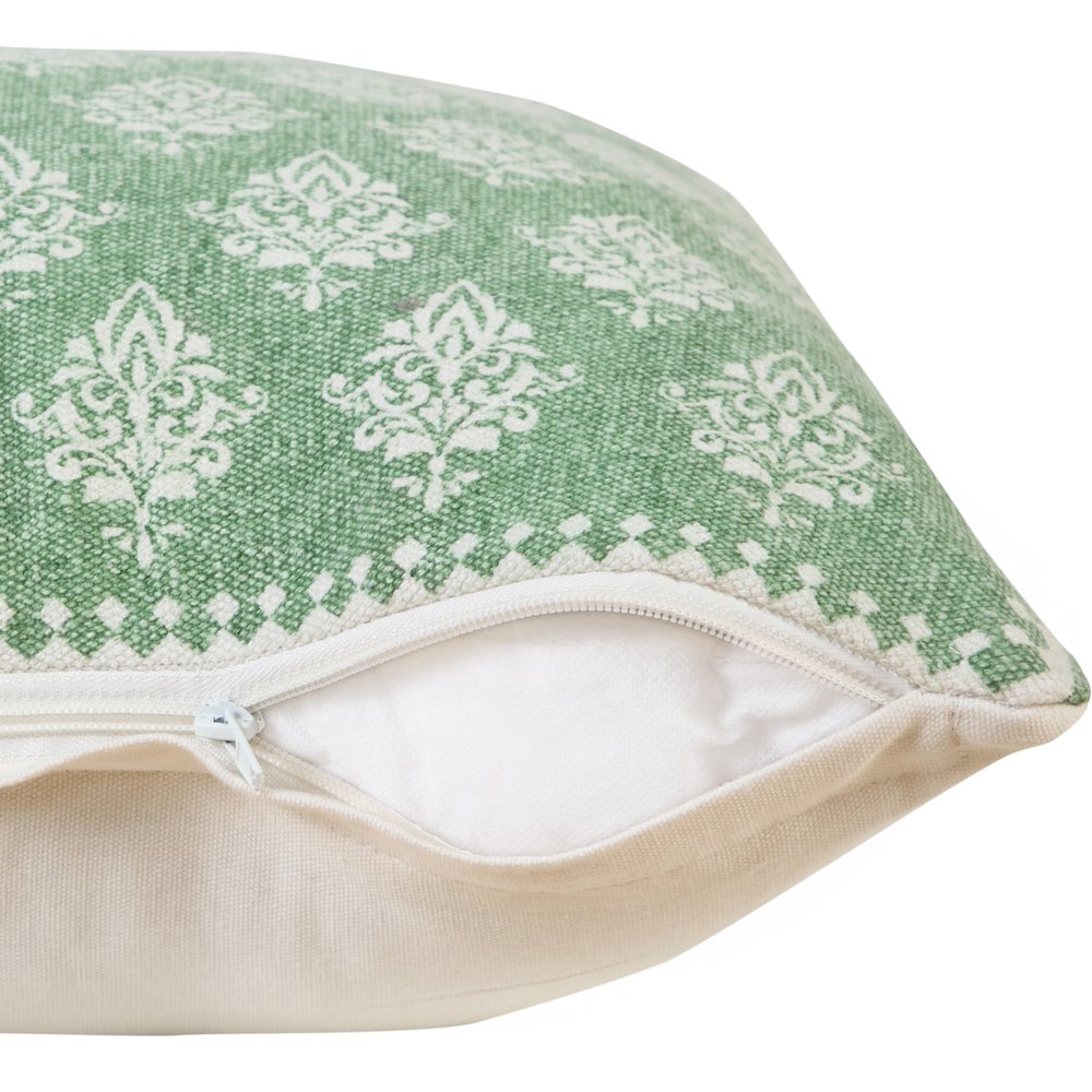 Traditional Fairytale Motif Bordered Throw Pillow