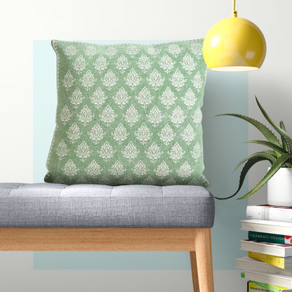 Traditional Fairytale Motif Bordered Throw Pillow