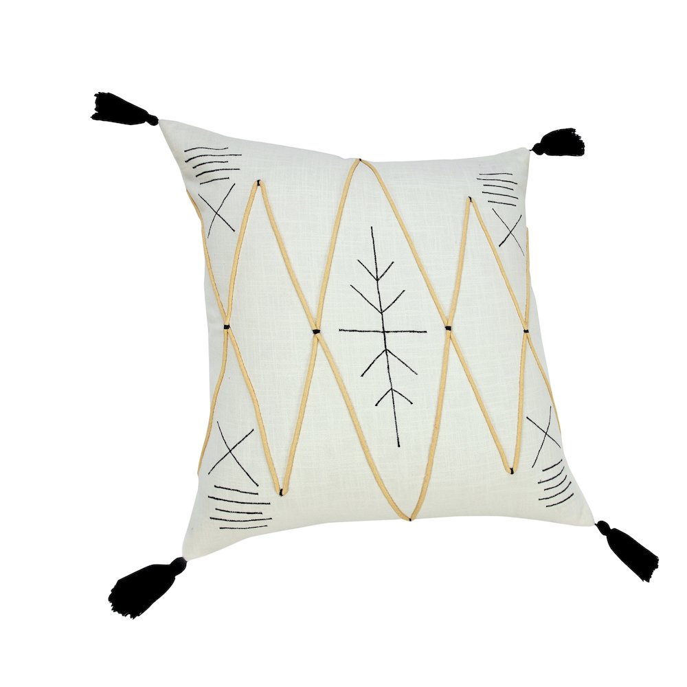 Bohemian Basics Textured Diamond Embroidered Throw Pillow