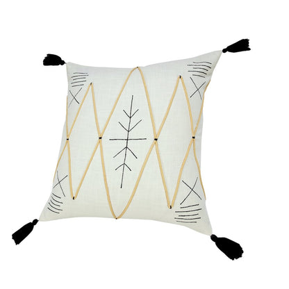 Bohemian Basics Textured Diamond Embroidered Throw Pillow