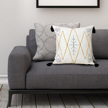 Bohemian Basics Textured Diamond Embroidered Throw Pillow