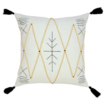 Bohemian Basics Textured Diamond Embroidered Throw Pillow
