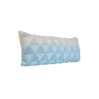 Contemporary Geometric Textured Triangle Lumbar Throw Pillow