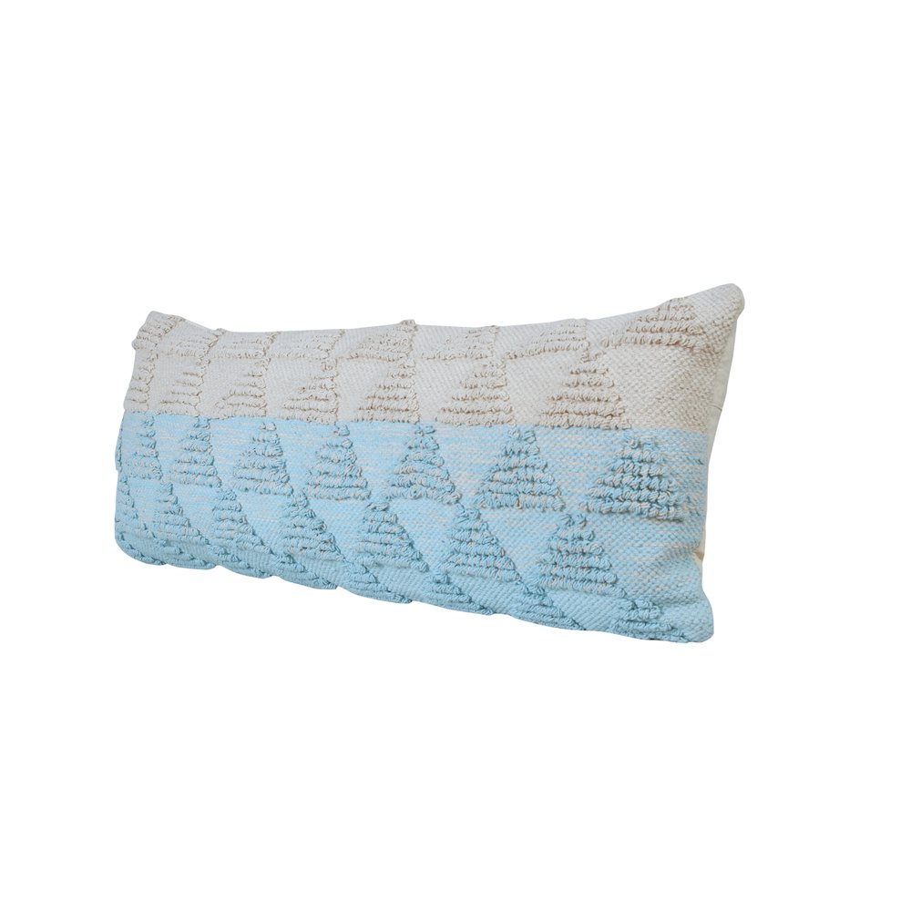 Contemporary Geometric Textured Triangle Lumbar Throw Pillow