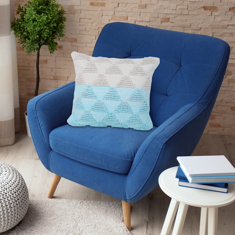 Contemporary Geometric Textured Triangle Throw Pillow