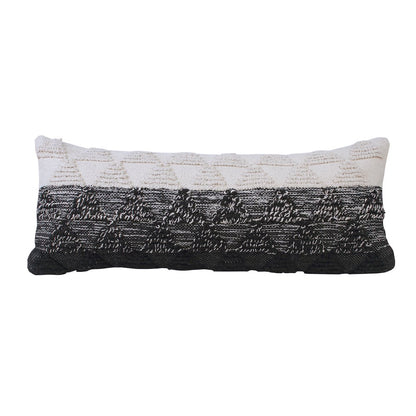 Luxe Cotton Poly Filled Pillow in Black/White, 14" x 36"