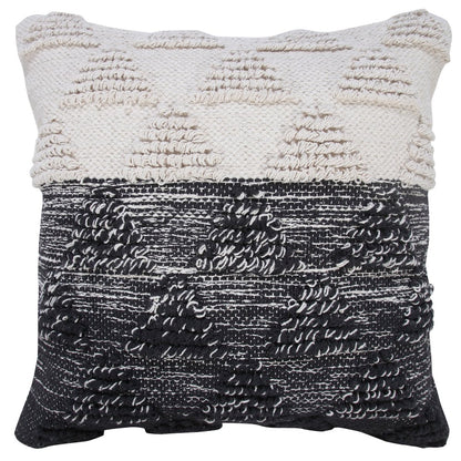 Luxe Cotton Poly Filled Pillow in Black/White, 20" x 20"
