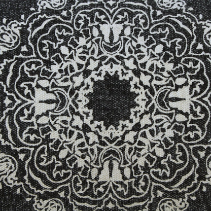 Mandala Cotton Poly Filled Pillow in Black/White, 14" x 36"