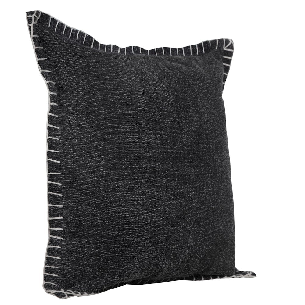 Vital Cotton Poly Filled Pillow in Black, 20" x 20"