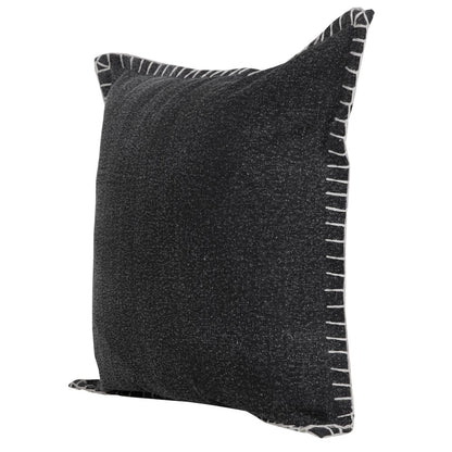Vital Cotton Poly Filled Pillow in Black, 20" x 20"
