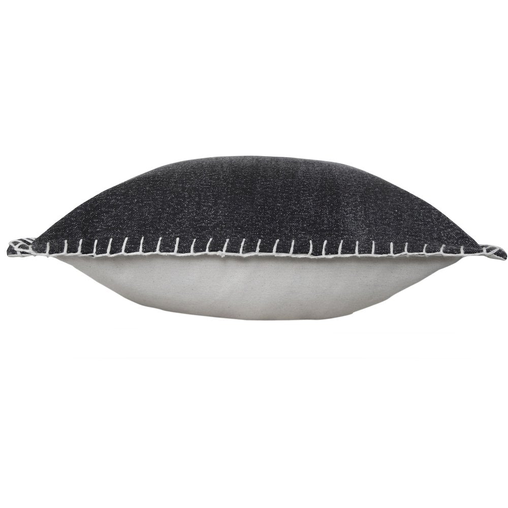 Vital Cotton Poly Filled Pillow in Black, 20" x 20"