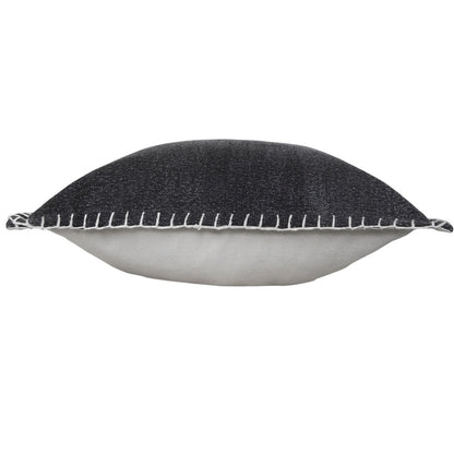 Vital Cotton Poly Filled Pillow in Black, 20" x 20"