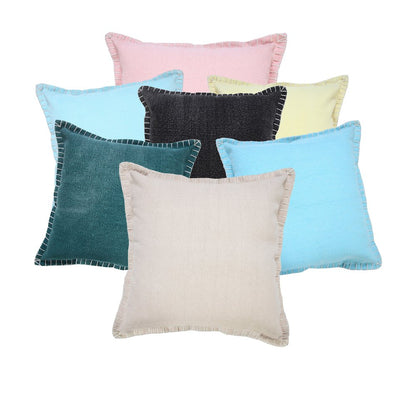 Vital Cotton Poly Filled Pillow in Black, 20" x 20"